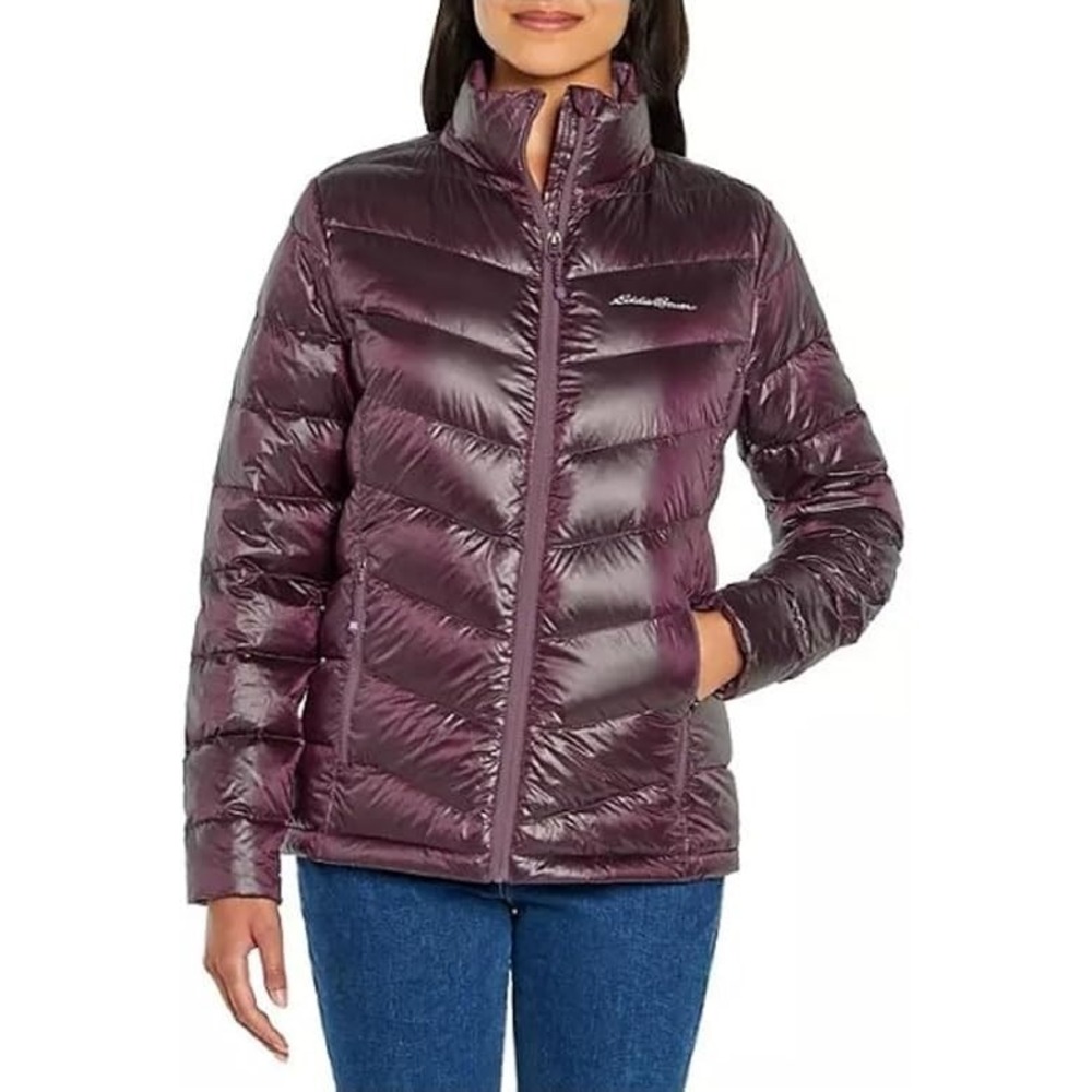 Eddie Bauer EB650 Down Fill Packable Puffer Jacket in Iridescent Plum Large NWOT